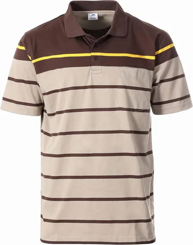 Vista 5 de Gioberti Polo de contraste de rayas dobles para hombre con bolsillo - tinte de hilo 9328b - Gris Con Logo Delfín