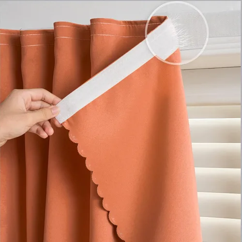 Vista 27 de Cortinas autoadhesivas, sin taladrar, sin varilla, cortinas opacas fáciles de instalar para persianas de ventana, dormitorio