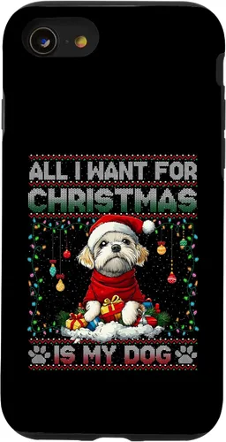 Vista 18 de Maltese Christmas Tree Lights Decorations Dog Lover Xmas Case for iPhone 16