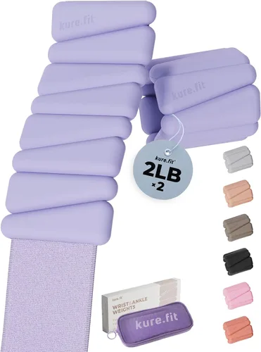 Vista 24 de Peso para Pilates Pesas ajustables para muñeca y tobillo para mujeres Brazaletes con peso 1 libra/ 2 libras cada una (Juego de 2) Juego de 2
