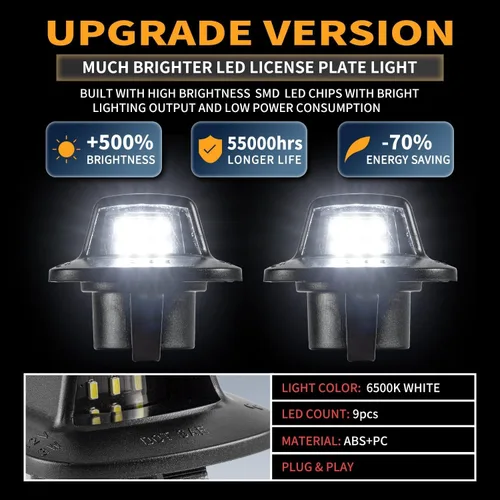 Vista 2 de Gempro Luz LED de matrícula para Dodge Dakota 1997-2011 luz trasera 2 piezas, 6000 K blanco