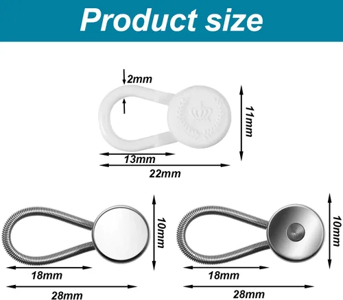 Vista 6 de WILLBOND 24 extensores de cuello para camisas de hombre, botón elástico para alivio del cuello, extensor ajustado para camisas de vestir, pantalones