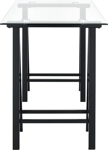 Vista 4 de OSP Home Furnishings Middleton Escritorio de 47 pulgadas con parte superior de vidrio biselado transparente, base negra