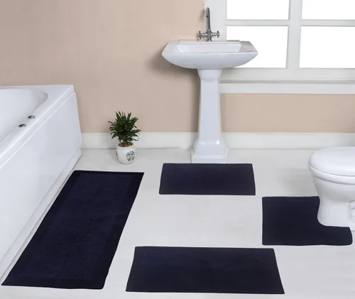 Vista 16 de Home Weavers Luxury Collection 100% Cotton Reversible Bathroom Rugs Set, Washable Rug, Soft Cotton Extra Soft and Absorbent Bath Rug, Kitchen Mat, 2