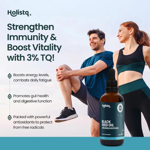 Vista 7 de Holistiq Aceite de Semilla Negra Orgánico Prensado en Frío en Gotas 3% Timoquinona Sin OMG y Vegano Aceite de Comino Negro Prensado en Frío