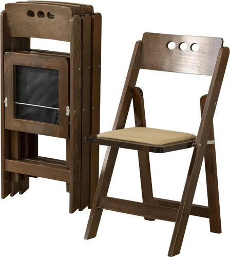 Vista 11 de Silla plegable de madera, color madera de fruta, juego de 2