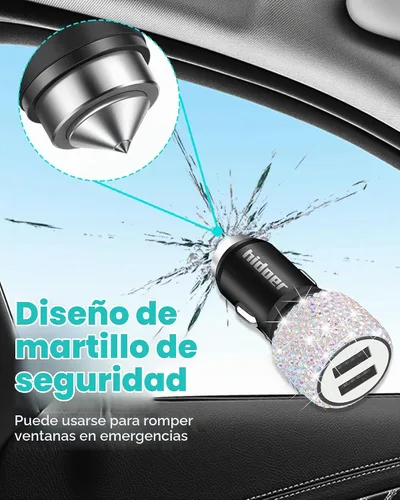 Vista 3 de Cargador de coche Bling,Cargador USB para encendedor de cigarrillos