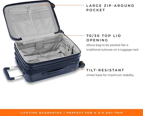 Vista 4 de Briggs & Riley Sympatico, Azul marino mate, Sympatico Hardside International - Maleta giratoria