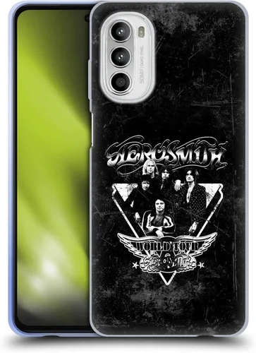 Vista 32 de Head Case Designs Officially Licensed Aerosmith 1987 Permanent Vacation Black and White Gel Case [Military Grade Protection] Compatible with Moto E7