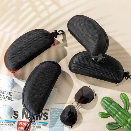Vista 4 de Yunsailing 24 Pack Hard Shell Sunglasses Case Zipper Eyeglasses Case Glasses Storage Unisex Protective Travel Sunglass Organizer with Portable Clip