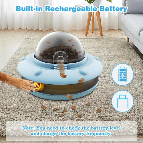 Vista 3 de Juguete interactivo para perros y gatos, rompecabezas de comida para mascotas con bola de campana, adecuado para cachorros y gatitos
