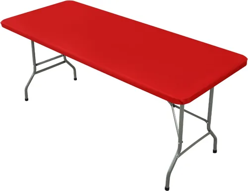 Vista 25 de Mantel Cuadrado Elástico Ajustable, Cubierta de Mesa de Poliéster Resistente al Viento, Mantel Resistente a Rayones y Lavable para Mesas Plegables