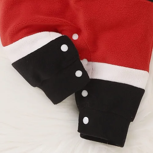 Vista 5 de Aalizzwell Conjunto de ropa de Navidad para bebés, niños y niñas, mameluco de Papá Noel de forro polar