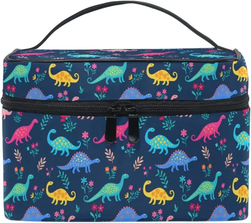 Vista 42 de Bolsa de Maquillaje, Estuche de Maquillaje Organizador de Viaje con Diseño de Calavera y Flores, Estuche de Cosméticos, Bolsas de Aseo para Niñas