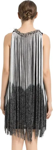 Vista 2 de kayamiya Women's Flapper Dresses 1920s Gatsby Vintage Swing Long Tassel Fringe Ballroom Dance Cocktail Dress