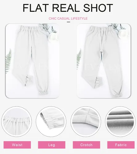 Vista 5 de EVALESS Pantalones deportivos de cintura elástica con volantes para mujer, pantalones de descanso cónicos para otoño, pantalones deportivos ligeros