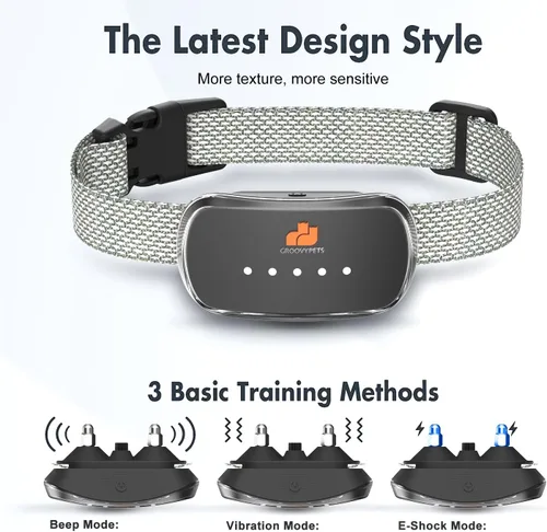 Vista 2 de Collar de perro antiladridos automático inteligente resistente al agua recargable Terminador de ladridos (collar de ladrido negro)