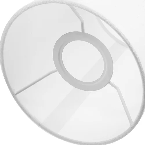 Vista 8 de Pantalla decorativa redonda para bombillas de lino y material, estructura simple para dormitorios y salas de estar, cubierta de lámpara de fácil