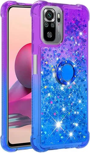 Vista 2 de Funda para Redmi Note 10 4G, funda para Redmi Note 10S, brillante efecto arenas movedizas, carcasa protectora de TPU con cuatro esquinas para Redmi