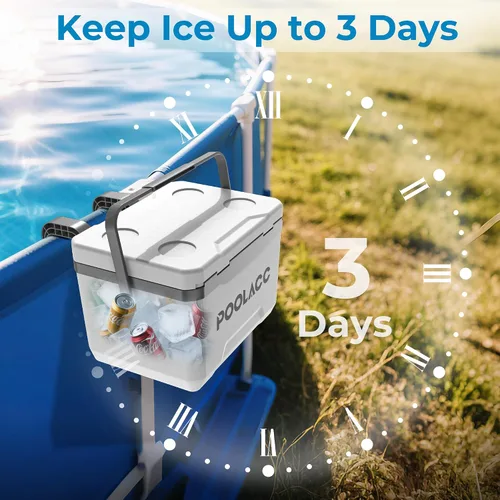 Vista 5 de Portable Personal Cooler, Poolside Ice Chest Fits INTEX Pools, Hard-Sided Cooler, Bonus Ice Pack Included, For Above Ground Pool or Spa