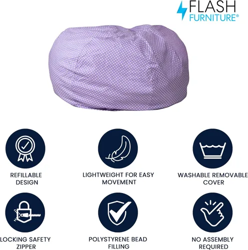 Vista 4 de Flash Furniture - Sillón puf color liso Lavender Dot