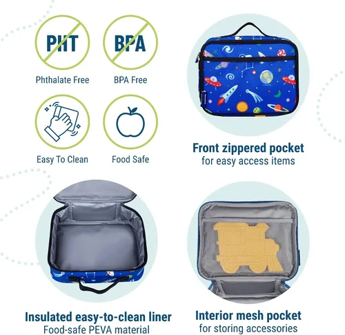 Vista 4 de Wildkin- Lonchera aislada para niños y niñas, tamaño perfecto para empaquetar aperitivos calientes o fríos para la escuela y los viajes, los Out of