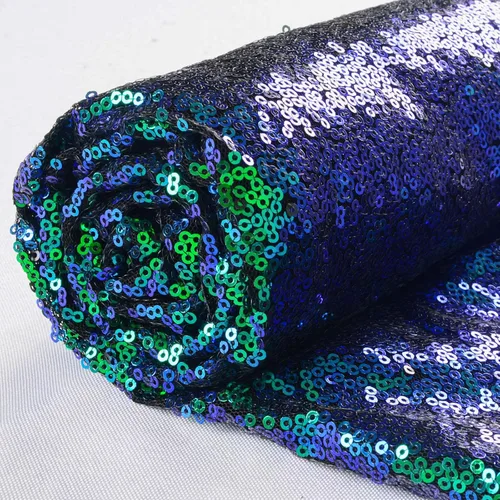 Vista 19 de ShinyBeauty 1 Yarda de Tela Negra por Yarda, Tela de Lentejuelas para Coser, Tela con Purpurina, Material de Lentejuelas por Yarda, Confección