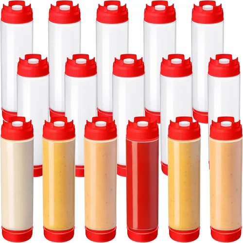Vista 8 de Roshtia - 16 botellas exprimibles de 16 onzas, botella exprimible para Blanco
