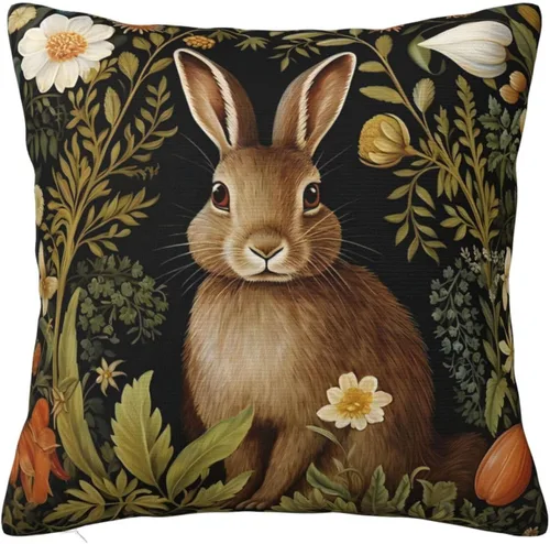Vista 15 de Fundas de almohada William Morris diseño Strawberry Thief, fundas de almohada decorativas suaves para exteriores, fundas de almohada para decoración