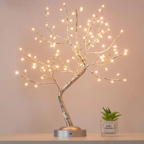 Vista 12 de FUCHSUN - Lámpara de árbol de bonsái de mesa con 108 luces LED de hadas, árbol artificial para centros de mesa de fiesta en el hogar, funciona