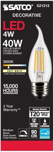 Vista 5 de Satco S21313 4CA10/LED/930/CL/120V/E26-paquete de 6