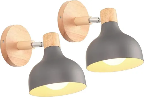Vista 24 de Scandinavian Retro Dimmable E27 Wall Lamp for Bedroom Living Room Hallway Kitchen Indoor Lighting(Amarillo,1 Pieza)