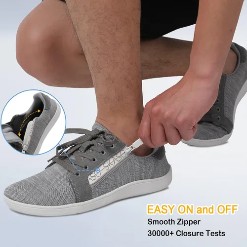 Vista 3 de Zapatos para caminar descalzos para hombre, puntera ancha, sin caída, minimalistas, cómodos, zapatos casuales para gimnasio, conducir oficina
