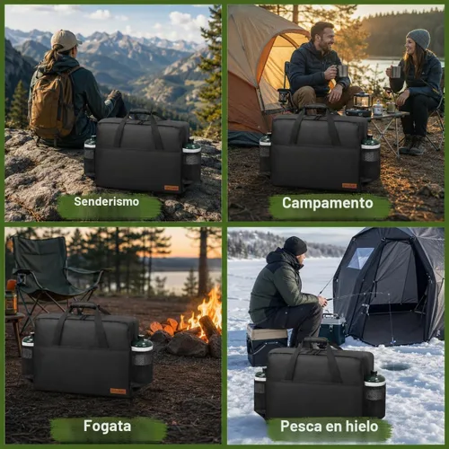 Vista 7 de Funda de transporte para estufa de campamento para Coleman de 2 quemadores, bolsa de transporte para estufas Camp Chef Everest Bolsa