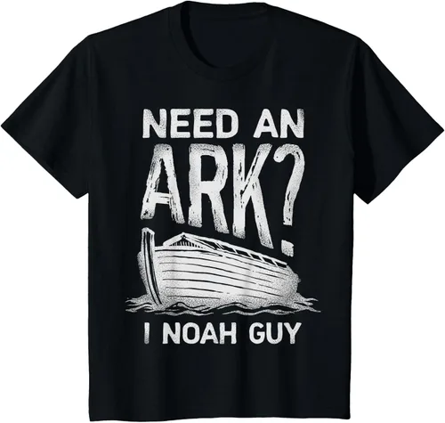 Vista 35 de Need an Ark I Noah Guy Funny Christian Men Women Pun Humour T-Shirt Negro