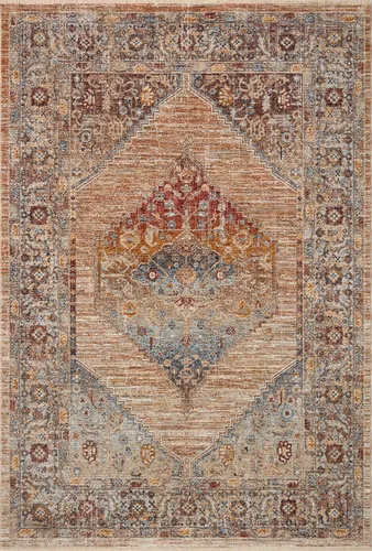 Vista 3 de Loloi II Sorrento Collection SOR-06 Multi/Sunset 7'-10" x 7'-10" - Alfombra decorativa redonda Multi / Atardecer