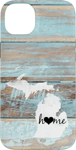 Vista 15 de Michigan Rustic Home Pride US State Distressed Look Case for iPhone 17