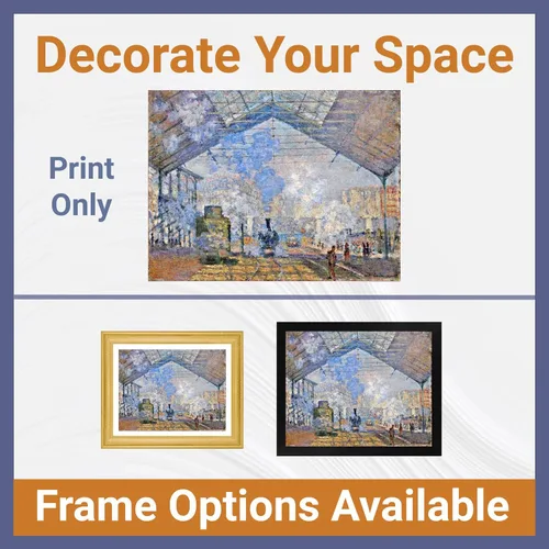 Vista 3 de Impresión de póster premium de la estación de San Lazare de Claude Monet Reproducción de pintura de arte fino Regalo de decoración de arte