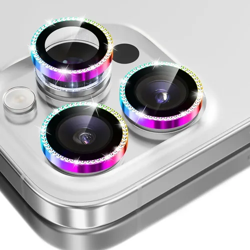 Vista 22 de GolbinBox Protector de lente de cámara para iPhone 13 Pro/13 Pro Max, ajuste invisible 1:1, vidrio templado 9H, funda individual de metal ultra HD
