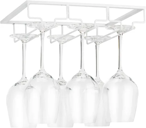 Vista 15 de FOMANSH Estante para Copas de Vino - Organizador de Metal para Soporte de Copas de Vino debajo del Gabinete, Soporte para Copas de Vino, Colgador