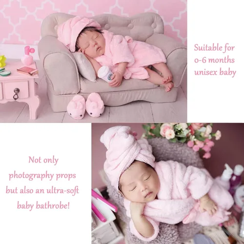 Vista 6 de M&G House Accesorios de fotografía para recién nacidos, trajes de baño, accesorios para sesión de fotos de bebé, bata de bebé niña, traje de foto
