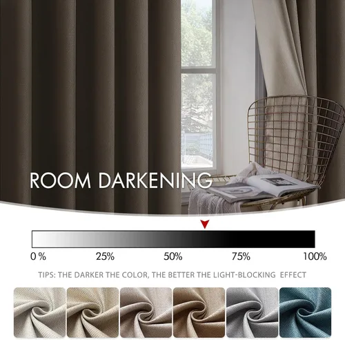 Vista 4 de MIULEE Cortinas con textura de lino de 90 pulgadas de largo, paneles de cortina opacas para dormitorio/sala de estar, cortinas aislantes térmicas