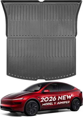 Vista 8 de Alfombrilla de maletero para Tesla Model 3 2026, protector de maletero de TPE duradero para todo tipo de clima, forro de carga trasero impermeable