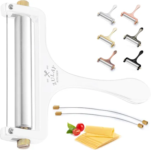 Vista 12 de Zulay Cortador de Queso Ajustable - Cortador de Alambre para Mozzarella, Cheddar, Gouda - De Uso Rudo Con 2 Alambres Extras (Cobre)