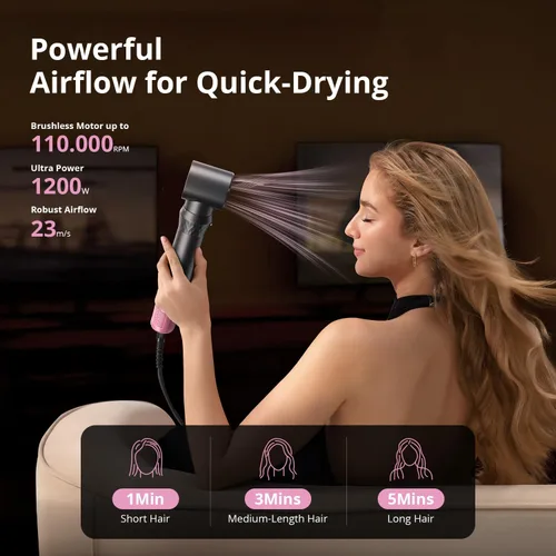 Vista 5 de Air Styler, secador de pelo de secado rápido y herramienta de peinado para rizar, moldeador de aire caliente sin daños por calor, envoltura de aire