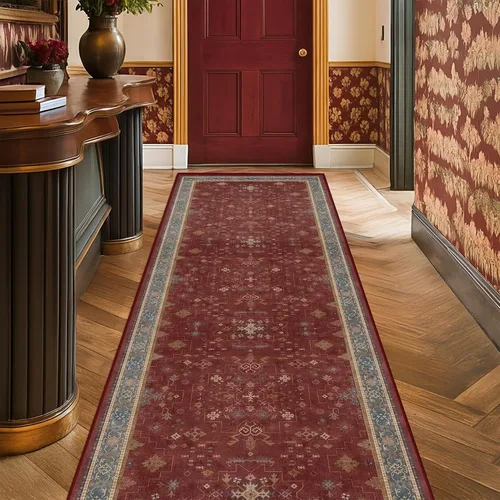 Vista 127 de Hazo Haus – Alfombra pequeña para entrada, cocina o baño, antideslizante con base de goma, resistente a las manchas y a la decoloración, diseño