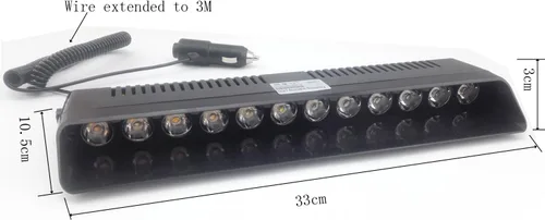 Vista 3 de Juego de 12 luces LED Wecade de emergencia de 12 W para camión, luz estroboscópica para parabrisas y luz de aviso , Rojo