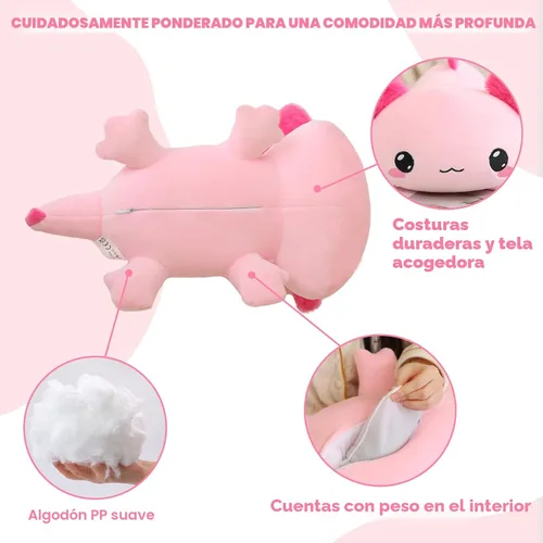 Vista 4 de TOYSYM Animales de peluche con peso, animal de peluche de ajoltol con cuentas pesadas, bonita almohada de juguete de peluche, regalos para adultos