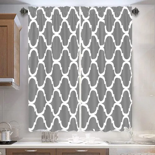 Vista 45 de Melodieux - Cortinas de bolsillo de moda marroquí para cocina, cafetería o baño, pequeñas ventanas