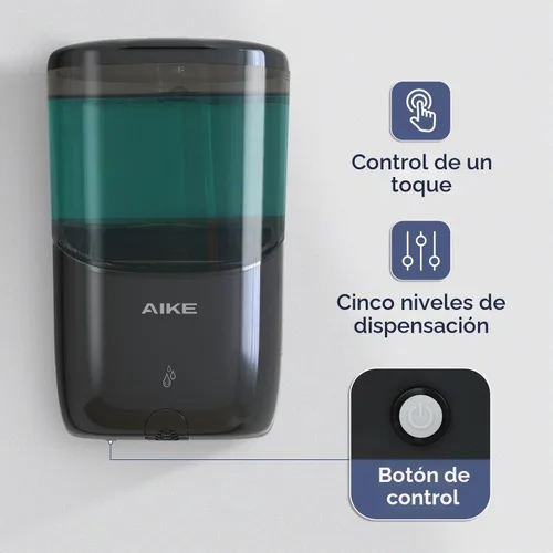 Vista 5 de AIKE Dispensador de jabón automático líquido, energía por 4* pilas AA para Negro